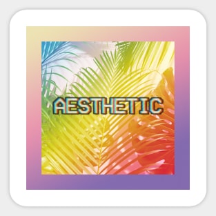 aeSthetic Fern LEaveS † Seapunk/Vaporwave VHS Design Sticker